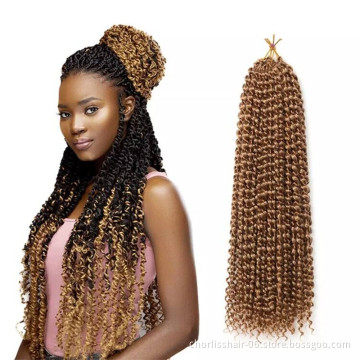 Wholesale Ombre Prelooped Passion Twist Water Wave Hair Synthetic Crochet Hair Braids Natural Passion Spring Twist For African